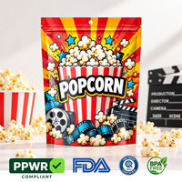 Vente en gros sacs de pop-corn rouge sac d'emballage alimentaire en mylar avec logo personnalisé
