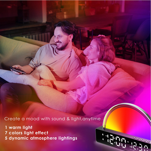 Thông minh bảng đồng hồ mặt trời mọc hoàng hôn mô phỏng thức dậy ánh sáng Kép Đồng hồ báo thức với FM Đài phát thanh kỹ thuật số bảng đồng hồ thức dậy ánh sáng - Product Image 4