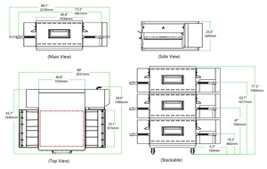 Four à pizza avec fenêtre visible de 32 pouces 300 ° Four à gaz à convoyeur avec une grande capacité de production pour les pizzerias/restaurants - Product Image 6