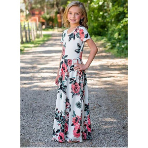 Vestido Largo Maxi con Estampado Floral Estilo Pastoral para Mujer, Cuello Redondo, Diseño con Bolsillos, Vestido Casual de Verano con Corte en A - Product Image 3