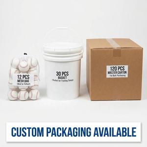 Изготовленный на заказ печатный логотип, искусственная кожа из ПВХ, с плоским шов, приподнятый шерстяной пробковый Софтбол, тренировочный вес, профессиональные бейсбольные мячи - Product Image 5