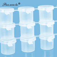 2/3/5/10ml 6/8 boîtes connectées Mini conteneur de peinture acrylique Bande de stockage Pot de peinture vide transparent avec couvercle