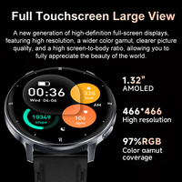 Reloj Inteligente Resistente con Función de Llamadas y Monitor de Salud, Pantalla IPS de 1.32'', Batería de 240mAh, Resistente al Agua IP68