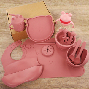 إطعام طفل 10 في 1 خالية من بيسفينول أ أواني طعام آمنة مربع كوب ماء مع زجاجة أطفال طقم أكواب أطباق - Product Image 3