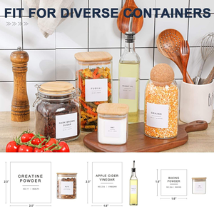 <span class=keywords><strong>Etichette</strong></span> ecologiche Non tossiche per bottiglie di condimento <span class=keywords><strong>etichette</strong></span> per barattoli di spezie <span class=keywords><strong>etichette</strong></span> rettangolari per <span class=keywords><strong>erbe</strong></span> da cucina <span class=keywords><strong>etichette</strong></span> bianche per dispensa - Product Image 2