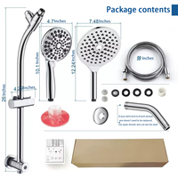 Ensemble de douche à main en acier inoxydable de haute qualité, pulvérisateur haute pression, fixation réglable pour salle de bain