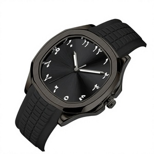 Reloj de Cuarzo Cuadrado Minimalista con Números Arábigos, Fecha Luminosa, Correa de Silicona, Reloj de Pulsera Analógico para Hombre - Product Image 3