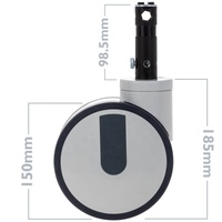 Roue double avec frein central, roulettes de 150 mm (6 pouces)