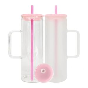 Tasses à café en verre transparent givré de 20 oz, personnalisables avec logo, pour sublimation, idéales pour les enveloppes UV DTF - Product Image 4