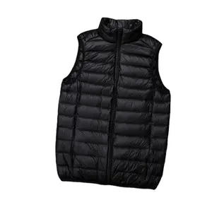 Custom Ansclo High Quality ultra light silicon men down vest hooded jacket oem made men's duck down filled puffer jacket men