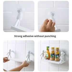 Étagère de rangement murale en plastique PP sans perçage, multifonctionnelle pour cuisine, salle de bain, salon, organiseur de cosmétiques - Product Image 4