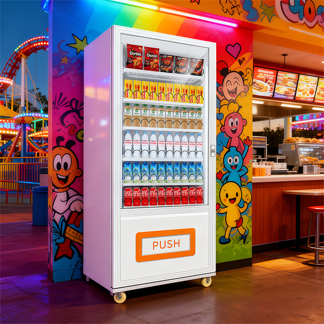 Small Vending Machine for Snacks & Cold Drinks with Touchscreen Compressor Cooling Remote Monitoring