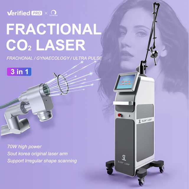 Portable CO2 Fractional Laser Equipment for Home Use Effective Acne Treatment and Scar Removal with Glass Tube UK Plug