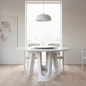 Tavolo <span class=keywords><strong>da</strong></span> <span class=keywords><strong>Pranzo</strong></span> Circolare <span class=keywords><strong>in</strong></span> Stile Italiano <span class=keywords><strong>con</strong></span> Base Traforata, <span class=keywords><strong>Piano</strong></span> <span class=keywords><strong>in</strong></span> <span class=keywords><strong>Marmo</strong></span> Naturale, Adatto per Ville e Appartamenti - Product Image 5