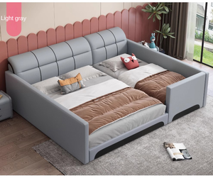Cama para padres e hijos extraíble con cuero de alta calidad o tela cama para niños camas de almacenamiento más anchas de gran tamaño - Product Image 6