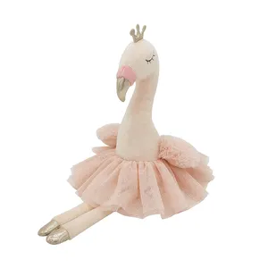 Oem/ODM Trung Quốc nhà sản xuất giáng sinh cho bé 2023 búp bê sang trọng mềm trẻ em động vật Ballerina Flamingo đồ chơi sang trọng cho cô gái