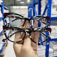 Montures de lunettes pour hommes et femmes en acétate, montures optiques colorées à monture complète, verres en verre, tendance et abordables
