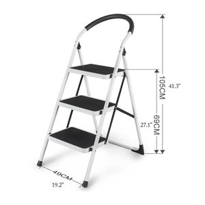 Hot Verkoop 3 Stappen Huishouden Sundries Duurzame Opvouwbare Stalen Opstapladder Met Handvat - Product Image 6