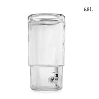 Distributeur de boissons en verre côtelé de 7 L avec robinet et couvercle, grand distributeur de jus pour hôtels, buffets, traiteurs, vente en gros, OEM