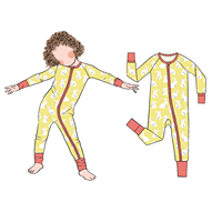 Bamboe Pasen Konijntje Print Baby Cabriolet Rits Pyjama Romper Voor Pasgeboren En Peuter Kinderen