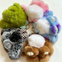 Nouveau porte-clés en peluche de 10 cm, lapin mignon avec nœud papillon, style princesse, poupée en peluche de dessin animé, cadeau unisexe, porte-clés en peluche et breloque de sac