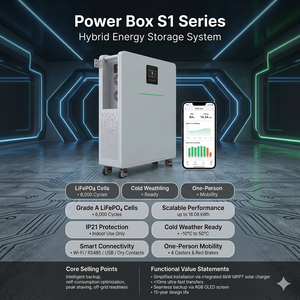 Sistema de Almacenamiento Híbrido LiFePO4 de 51.2V 280Ah con Inversor de CA de 6kW, MPPT, Rango de <span class=keywords><strong>60</strong></span>-450V, BMS Apilable de 120A para Uso Fuera de la Red - Product Image 1