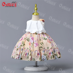 Yoliyolei été motif Floral Falda sin tirantes Design fête porter enfant <span class=keywords><strong>enfants</strong></span> fille falda esponjosa robe pakistanaise - Product Image 3