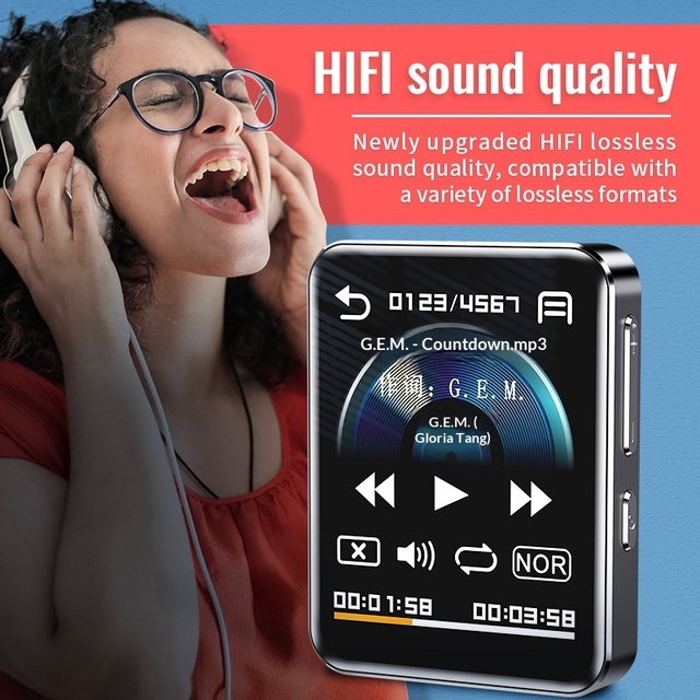 M28 1.77 Inch Touch Screen MP3 Music Player with Lyrics Display HD Noise Reduction