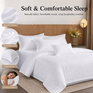 Conjunto de Roupa de Cama de Luxo em Algodão Macio e Durável para Hotel, Tamanho King, Atacado, Conjuntos de Lençóis <span class=keywords><strong>Queen</strong></span> e King, MOQ 10 Peças - Product Image 5