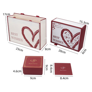 Boîte à bijoux en carton à couvercle rabattable personnalisable pour collier et bague, idéale pour la Saint-Valentin et les propositions de mariage - Vente en gros fabricant - Product Image 2