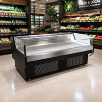 Vitrine Réfrigérée Commerciale à Double Température pour Salades de Viande Fraîche et Fruits, à Refroidissement par Air, Modèle Vertical Mécanique