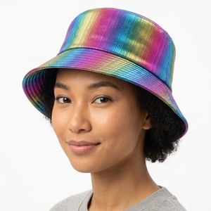 Sombrero <span class=keywords><strong>de</strong></span> Pescador Reflectante Holográfico, Impermeable, Estilo Y2K, para Fiestas y Festivales, para Hombres y Mujeres - Product Image 2