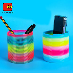 子供のためのストレスおもちゃを和らげるミニプラスチックレインボーコイルスプリングおもちゃ - Product Image 5