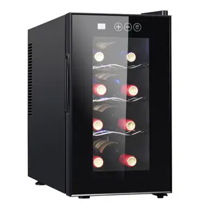 Refrigerador de vinho com 8 garrafas de alta qualidade para manter a porta de vidro fresca, mesa doméstica, mini refrigerador de vinho