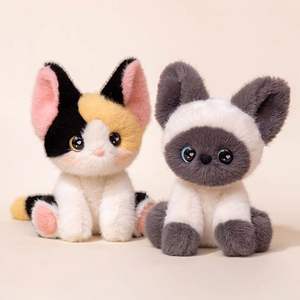 Mayorista Kawaii Mix Color Cat Doll Animal de peluche Gato sentado Juguete Niños Escritorio Decoración Suave Colorido Lindo Simulación Cat Doll - Product Image 3