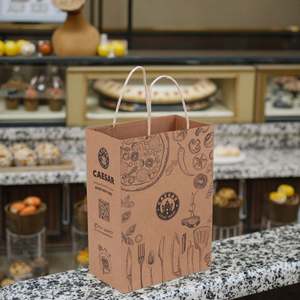 Custom Wholesale Kraft <b>Paper</b> <b>Bag</b> Takeaway Fast Food Bread Dessert Bakery Packaging <b>Bags</b> with Your Own Logo - Product Image 1