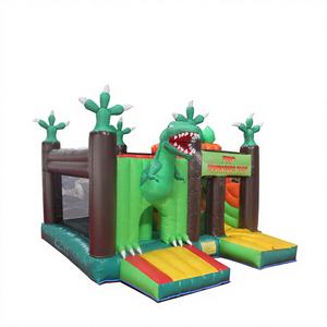 Castillo Inflable y Trampolín Comercial para Niños con Temática de Dinosaurios, Material de PVC Ignífugo, Fácil de Instalar - Product Image 1