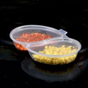 Bandejas de Porciones de 2 Compartimentos, Vasos Desechables para Salsa Chili, Recipientes para Salsas y Condimentos para Llevar con Tapa Unida - Product Image 2