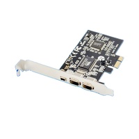 Carte de capture PCI Express X1 VT6308P IEEE1394A 2+1 FireWire, Ethernet LAN 10/100/1000 Mbps