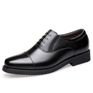 Men's Leather <b>Height</b> <b>Increasing</b> Shoes Round Toe One Kick Closure Formal Wear - Product Image 4
