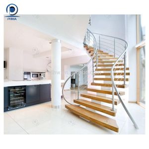 Escalier intérieur personnalisé Prima, escalier moderne en spirale, escalier circulaire pour villa, escalier en fer de luxe en spirale de Foshan - Product Image 4