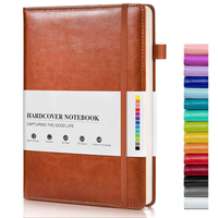 Carnet de notes personnalisé en cuir PU avec couverture rigide en PP, format A5, papier épais 100 GSM, journal de voyage pour femme et homme, cadeau brun