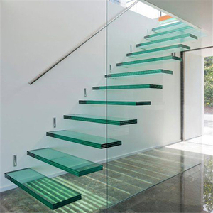 Paneles de cristal laminados esmerilados antideslizantes, escalones de acero inoxidable, cantidad de metal, mono stringer, escalera, precios - Product Image 5