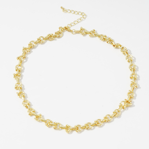 Senso del design di vendita caldo indipendentemente dal genere collana in acciaio inossidabile placcato oro 18k - Product Image 3