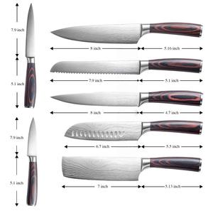Ensemble de couteaux de cuisine IOKO, <span class=keywords><strong>ciseaux</strong></span>, chef, sushi, steak, Santoku, manche en <span class=keywords><strong>bois</strong></span> de Pakka, bloc de rangement pour couteaux, ensemble de couteaux de cuisine - Product Image 6
