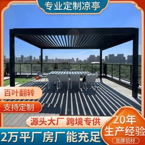 Pergola motorisée à lames orientables en aluminium Hesswei 3x3m avec store enrouleur coupe-vent - Product Image 2