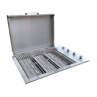 Barbecue au gaz propane portable miniature d'extérieur en acier inoxydable à 3 brûleurs avec 40 800 BTU et allumage par impulsions