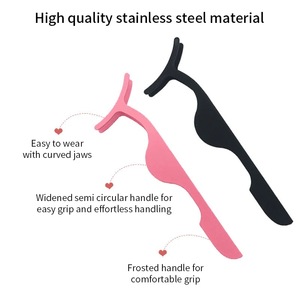 Pince à cils personnalisée avec logo, en acier inoxydable, applicateur d'extensions de cils, outil de beauté - Product Image 3