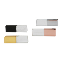 Clé USB 3.0 transparente en cristal personnalisable avec logo, haute vitesse, pour achats en gros
