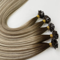 Prix d'usine Extensions de cheveux humains 100% Remy brésiliens à la kératine, pointe plate et pointe en U, 20 pouces, pour femmes